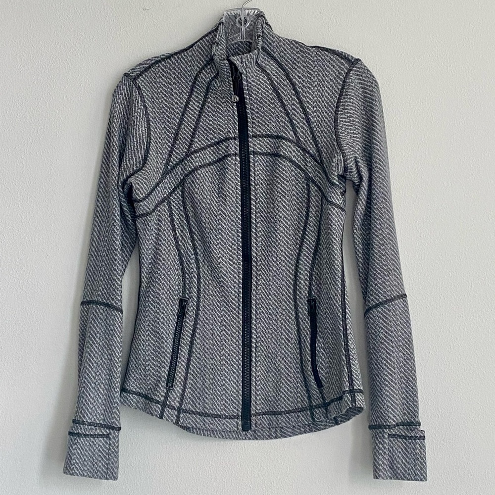 Lululemon Womens Define Jacket 6 Hazy Heathered Herringbone Luon Gray Small